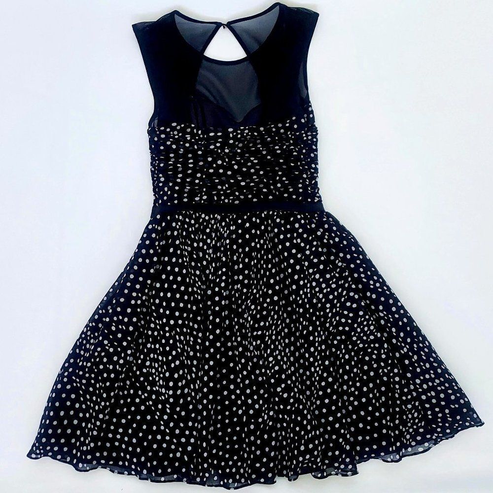 Guess Women’s Polka Dot Retro Vintage Cocktail Swing Dress Size Small